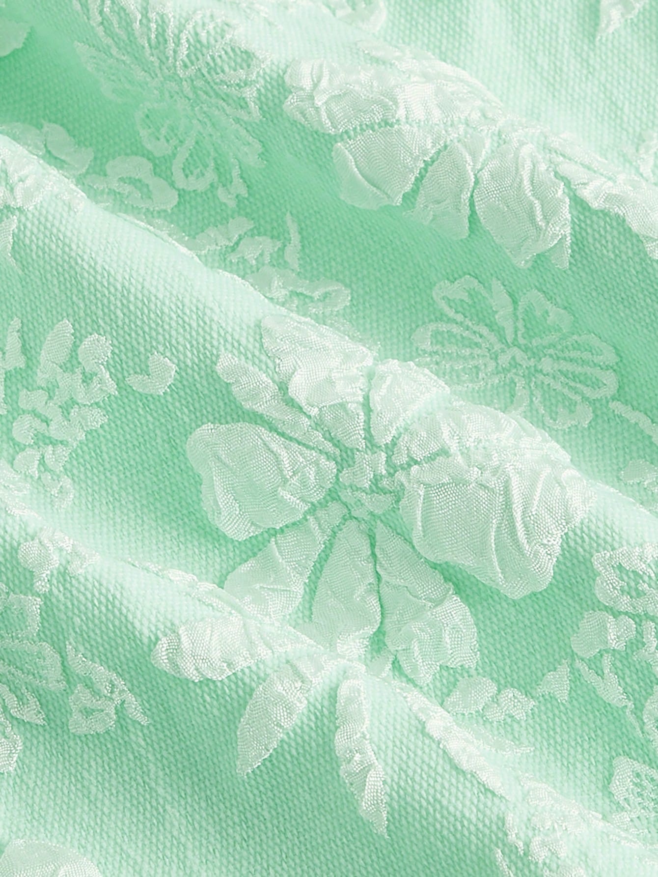 Mod vestido floral jacquard de cuello cuadrado de manga farol