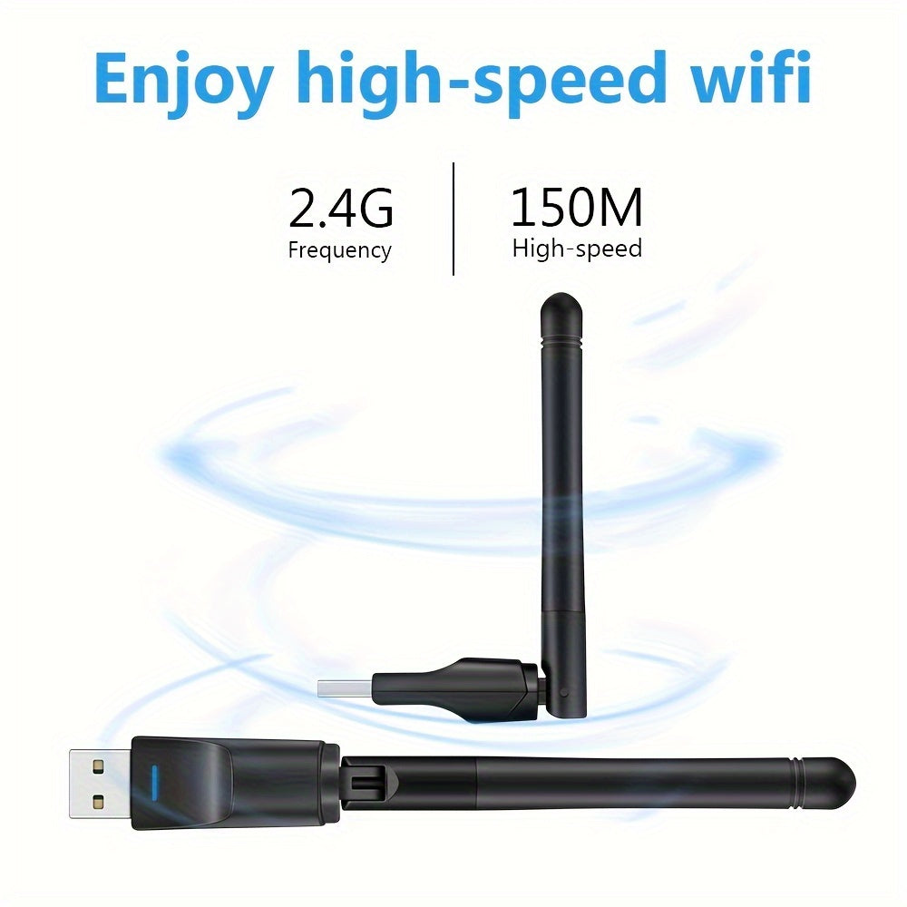 Mini Adaptador WiFi USB Red Inalámbrica De 150Mbps Transmisor Inalámbrico WiFi USB Set Top Box Tarjeta Receptora Inalámbrica IPTV Tarjeta De Red Receptor Wi-Fi Para PC Computadora Portátil De Escritorio 2.4GHz