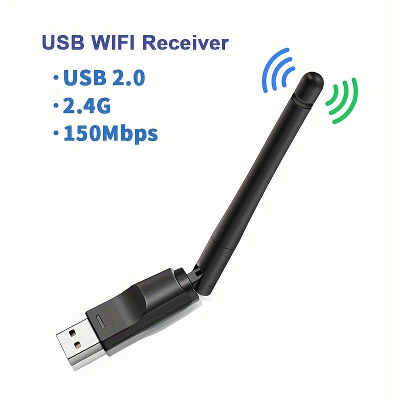 Mini Adaptador WiFi USB Red Inalámbrica De 150Mbps Transmisor Inalámbrico WiFi USB Set Top Box Tarjeta Receptora Inalámbrica IPTV Tarjeta De Red Receptor Wi-Fi Para PC Computadora Portátil De Escritorio 2.4GHz