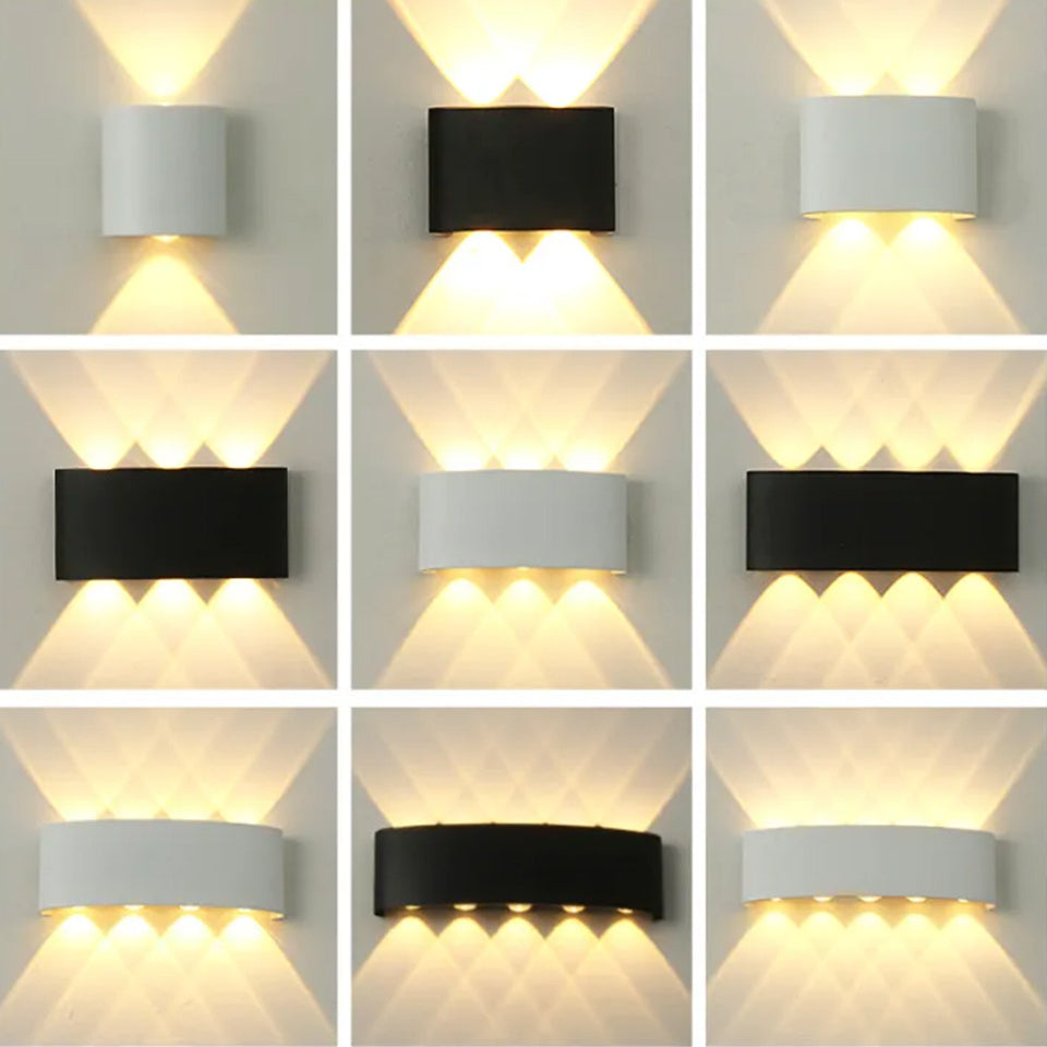 Linterna de Pared LED Moderna IP55 Impermeable ABS 85-265V Fácil Instalación, Luz de Pared Arriba y Abajo para Salas Dormitorios Pasillos Escaleras Cocinas Baños Restaurantes Porches