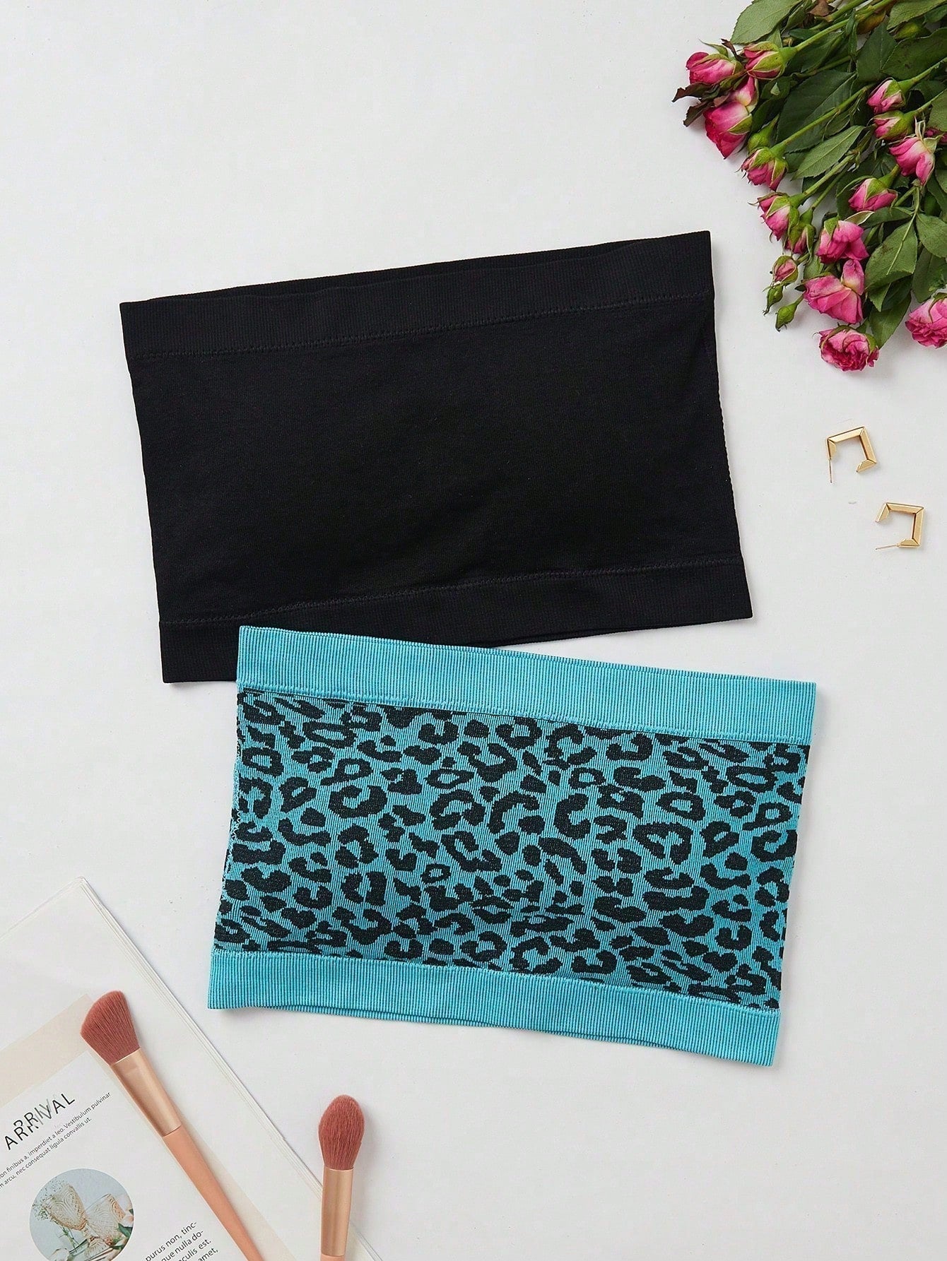 Sujetador Bandeau a rayas para mujeres sin costuras (paquete de 2)