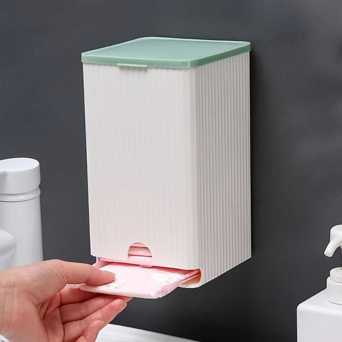 Soporte De Pared Versátil Para Pañuelos Y Toallas Sanitarias, Diseño Impermeable Y Sin Perforaciones Para Organización De Baños Y Oficinas
