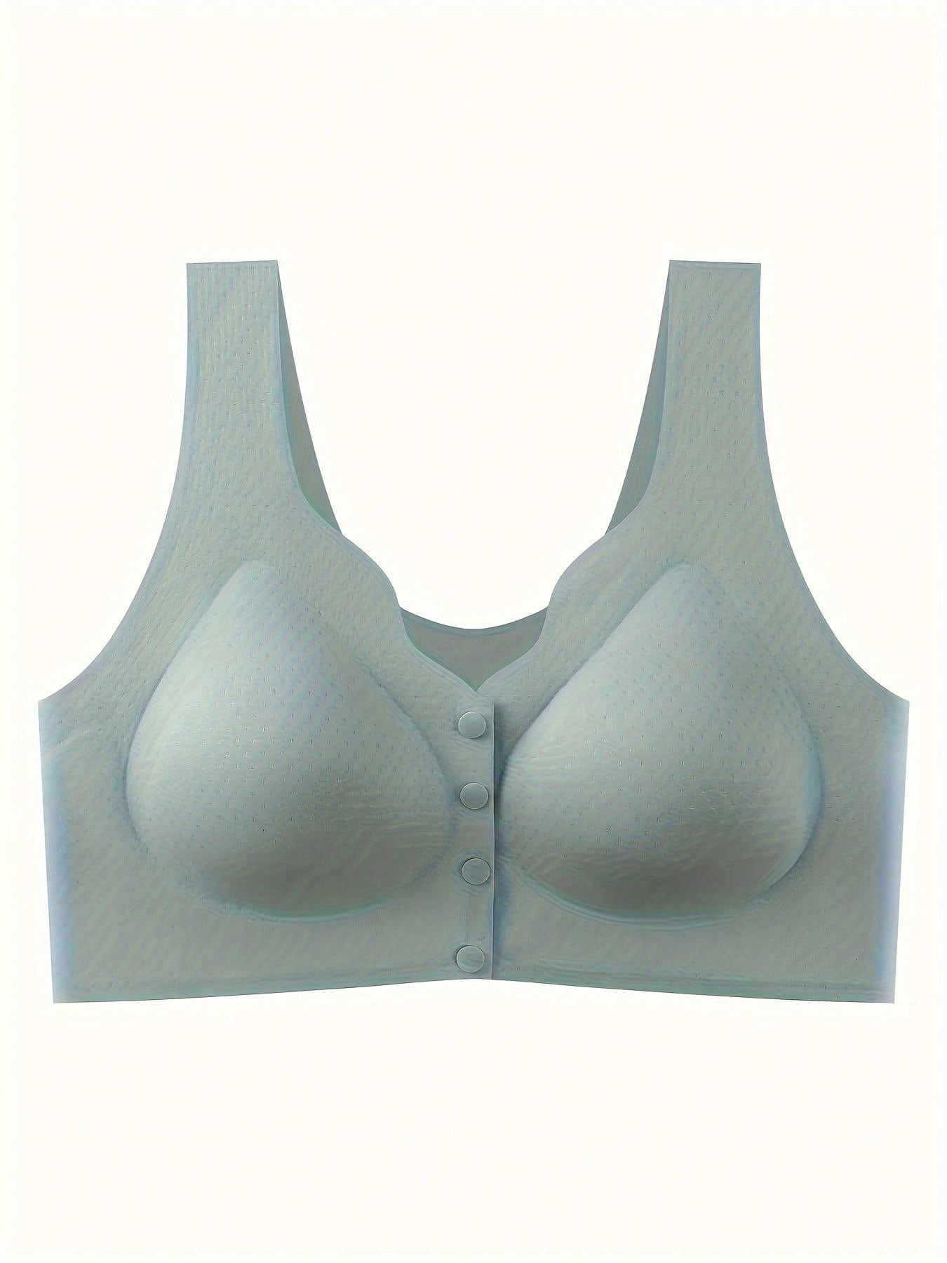 Sujetador para mujeres, sin costuras, sin aros, con broche frontal, de ocio, de latex, transpirable, simple, delgado, dinamico y sexy, que levanta y da forma
