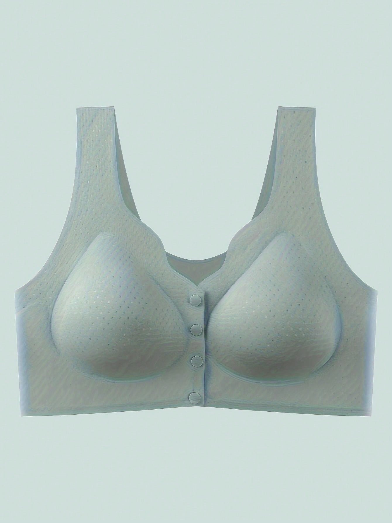 Sujetador para mujeres, sin costuras, sin aros, con broche frontal, de ocio, de latex, transpirable, simple, delgado, dinamico y sexy, que levanta y da forma