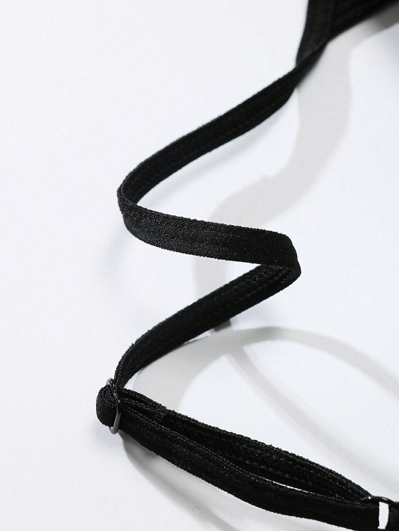 Sujetador sin costuras sexy para mujer, sin relleno, negro, correas delgadas, chaleco deportivo/fitness/yoga, soporte de espalda