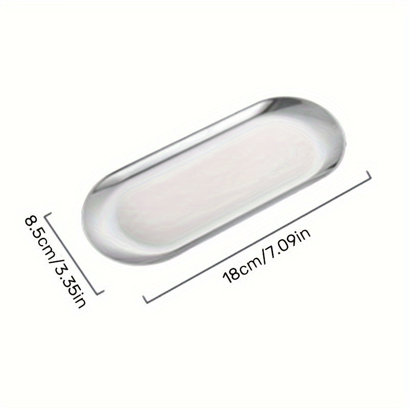 Bandeja de tocador de latón, 1 pieza - Organizador ovalado para joyería y cosméticos sin electricidad, almacenamiento de perfumes y maquillaje, elegante soporte para esponjas y jabones, accesorio para baño y decoración del hogar