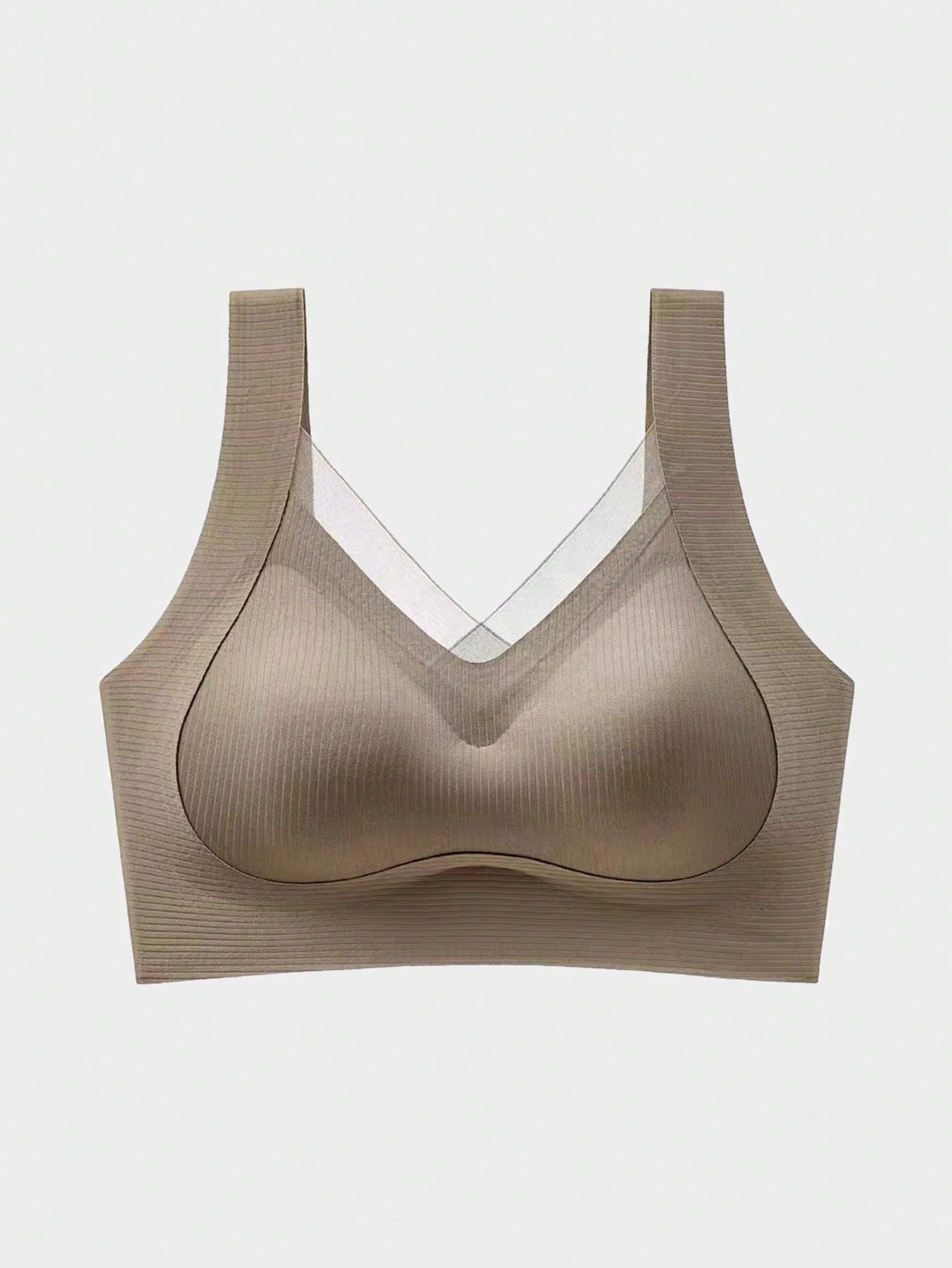 NEW 1 pieza Sujetador push-up para mujer, invisible con soporte lateral y elevacion, anti-caida y suave para la espalda, estilo superior