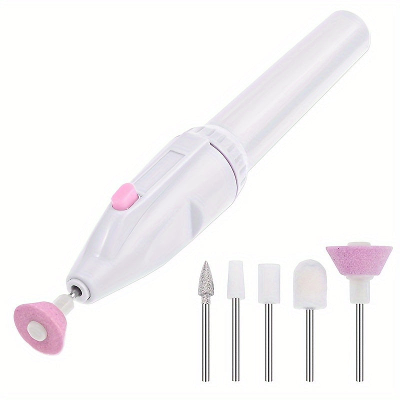 Set de Taladro Eléctrico Profesional 5 en 1 para Uñas, Herramienta de Manicura y Pedicura, Sin Fragancia, Funciona con Pilas (Sin Pilas) - Kit Personal de Herramientas para Uñas para Resultados de Calidad de Salón