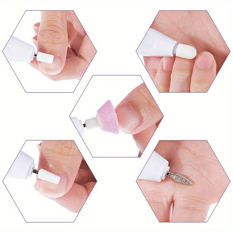 Set de Taladro Eléctrico Profesional 5 en 1 para Uñas, Herramienta de Manicura y Pedicura, Sin Fragancia, Funciona con Pilas (Sin Pilas) - Kit Personal de Herramientas para Uñas para Resultados de Calidad de Salón