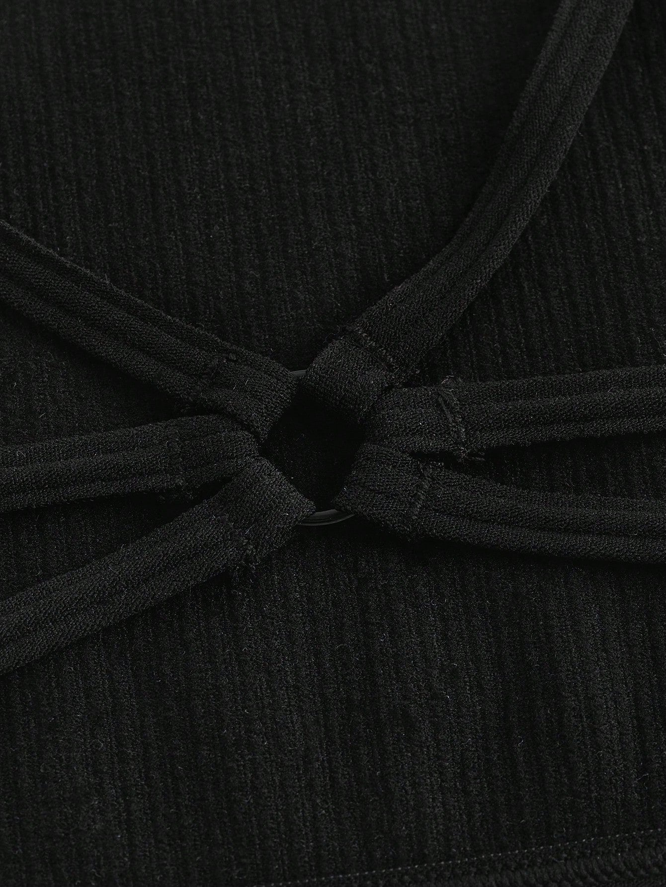 Leisure Sujetador sin acolchado con cuello en U, sin costuras, con ribete acanalado y atado en la espalda, ropa interior comoda para mujer
