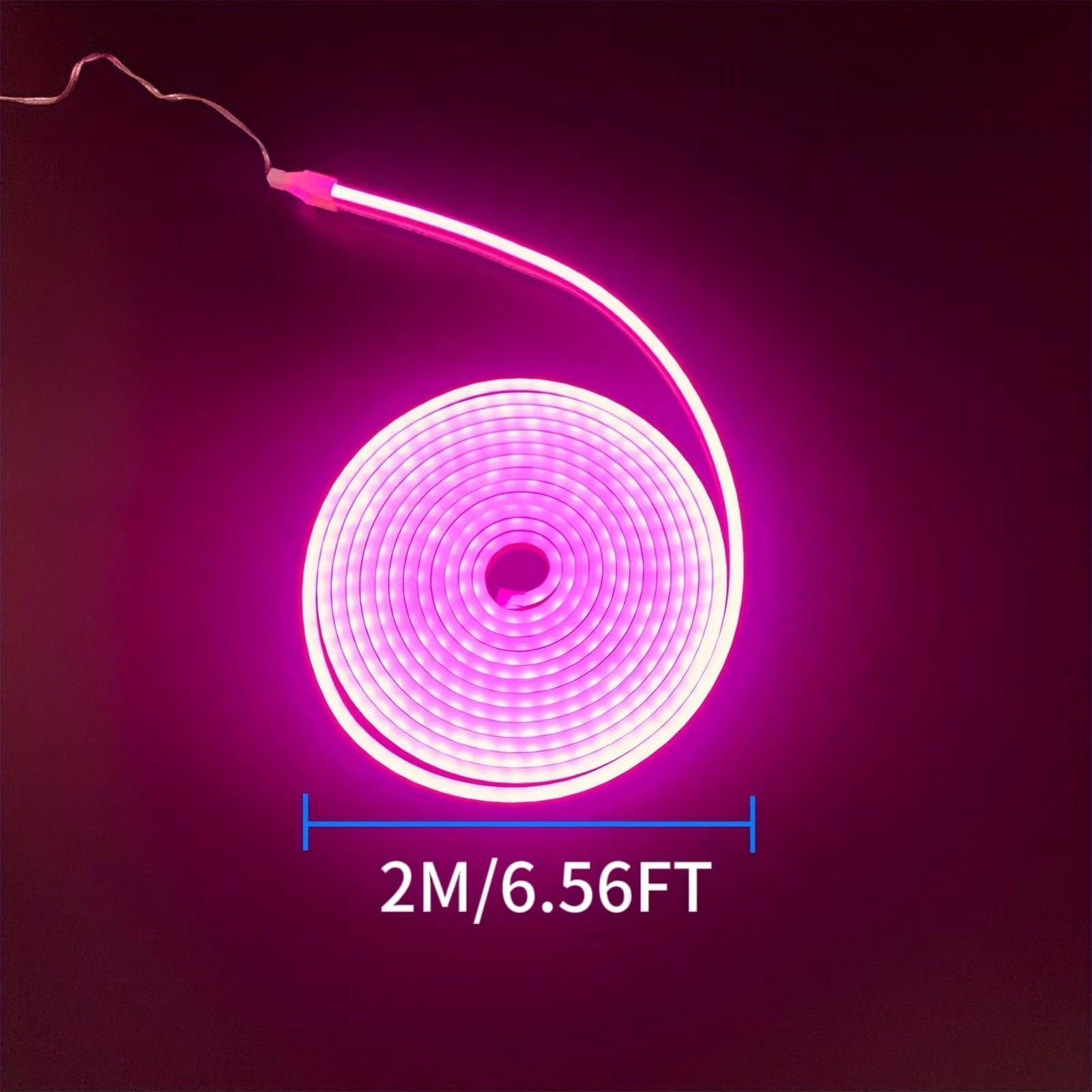 Tira de luz LED de neón rosa de 5V de 1m-5m/3,28ft-16,4ft con control de botón de 3 modos, alimentado por USB Luces de cuerda de PVC flexibles para oficina, dormitorio, habitación, salón, decoración de fiesta de juegos, DIY, perfecto para regalos de Navi