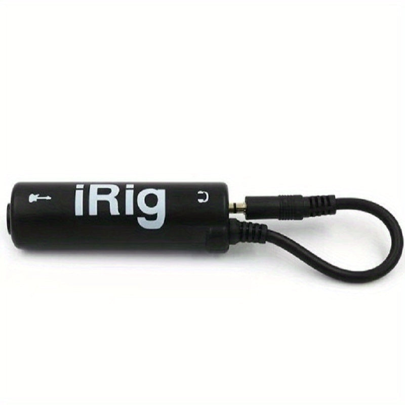 Adaptador de interfaz de guitarra iRig para Android e iOS - Conversor de línea de entrada plug-and-play con afinador, control de volumen y bucle de efectos para la práctica y grabación de guitarra móvil, adaptador de interfaz de guitarra, accesorio de gu