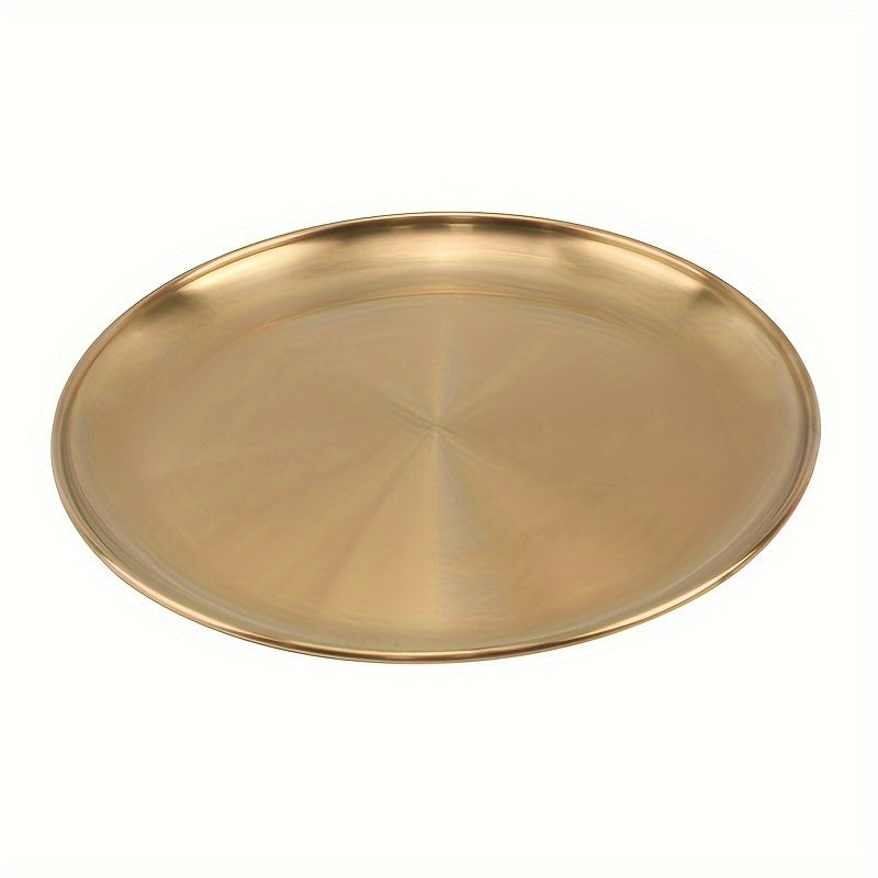 Bandeja de Servir Elegante de Acero Inoxidable Dorado - Versátil para BBQ, Postres y Bistec | Duradera y Fácil de Limpiar | Perfecta para Bodas y Fiestas