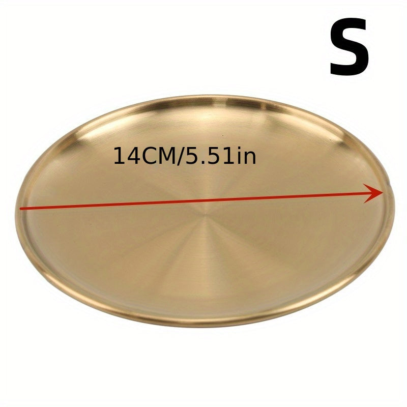Bandeja de Servir Elegante de Acero Inoxidable Dorado - Versátil para BBQ, Postres y Bistec | Duradera y Fácil de Limpiar | Perfecta para Bodas y Fiestas