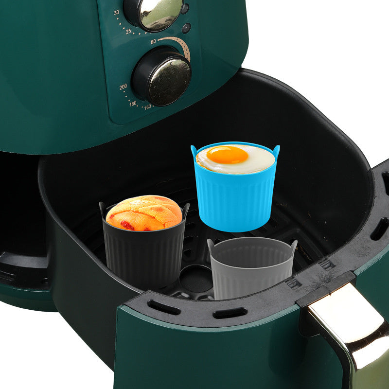 Bandas de silicona para hornear, bandejas resistentes al calor, bandejas para freidora de aire, tazas de estofado de silicona, bandejas de silicona para almacenamiento de snacks, bandejas de muffin de silicona