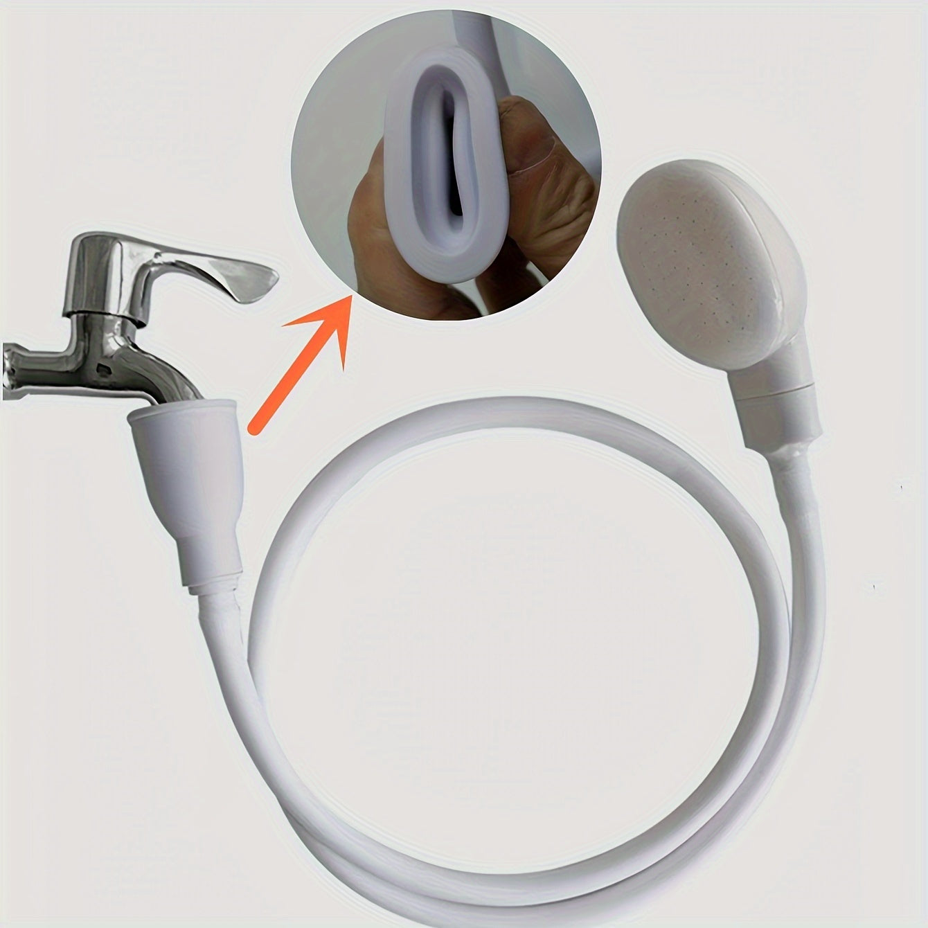 Boquilla de manguera de goma portátil y fácil de usar - Cabezal de ducha ovalado grande para baño de mascotas y humanos, material ABS duradero, ideal para uso en hogar y hotel, accesorio para ducha | Instalación sencilla | Boquilla de manguera de goma