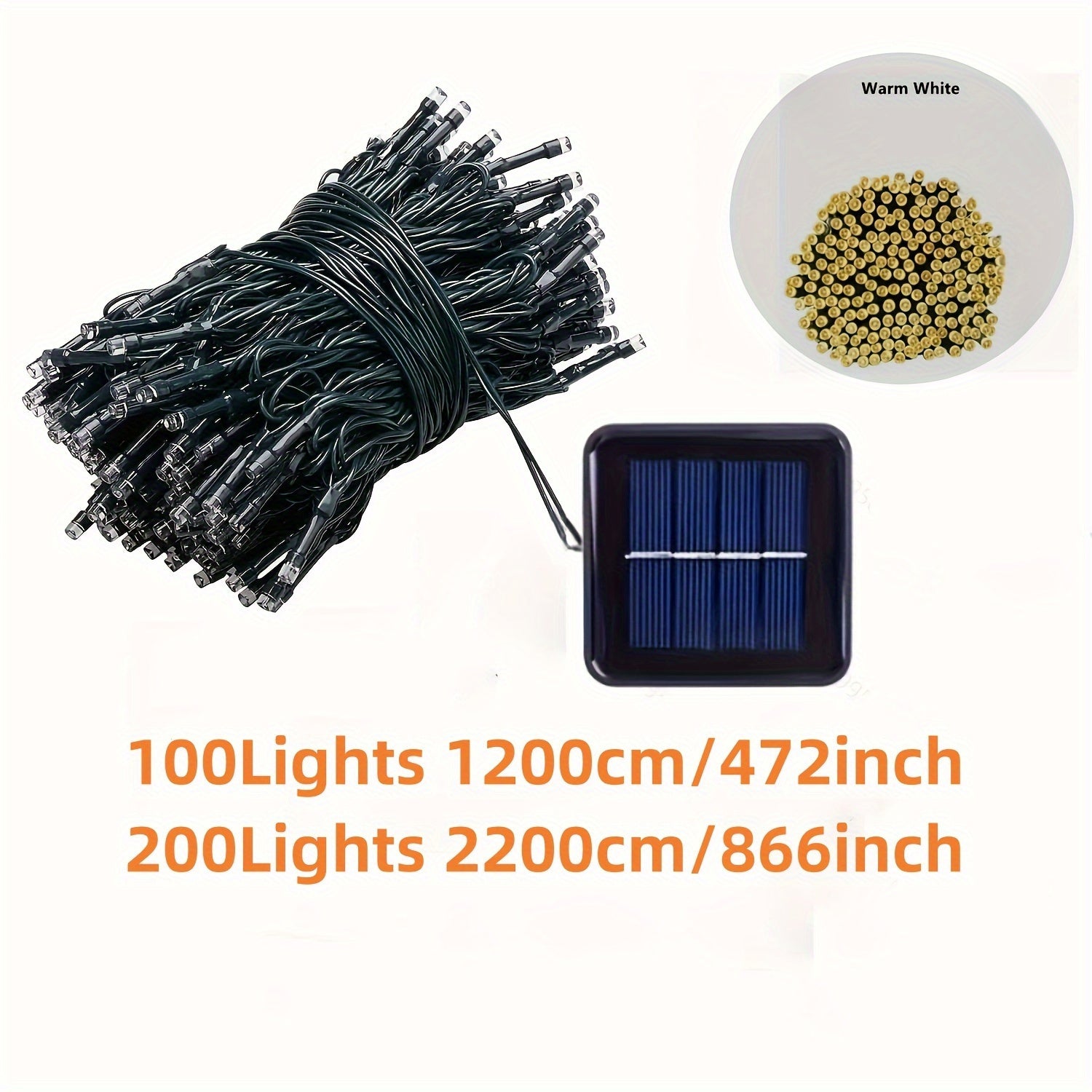Luces de cadena impermeables con energía solar, aptas para jardines, patios, fiestas, patios, ventanas y decoraciones de Pascua.