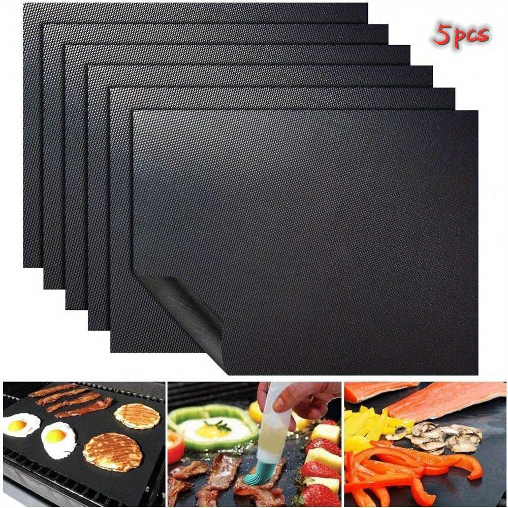 5 piezas de fundas para horno antiadherentes - Resistentes al calor, reutilizables y de alta calidad - Ideales para hornos eléctricos y de gas, parrillas de barbacoa y cocina de vacaciones - Sin BPA ni PFOA, fáciles de limpiar, accesorios ideales para fi