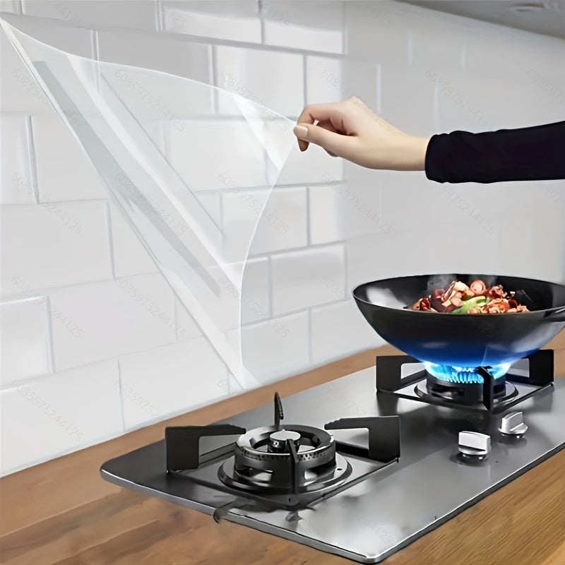 Calcomanías de Pared de PVC de Alto Brillo - Transparentes, Lavables y Autoadhesivas para Azulejos de Cocina, Armarios, Estufas y Campanas Extractoras | Reutilizables, Fácil Instalación, Protección contra Aceite y Agua