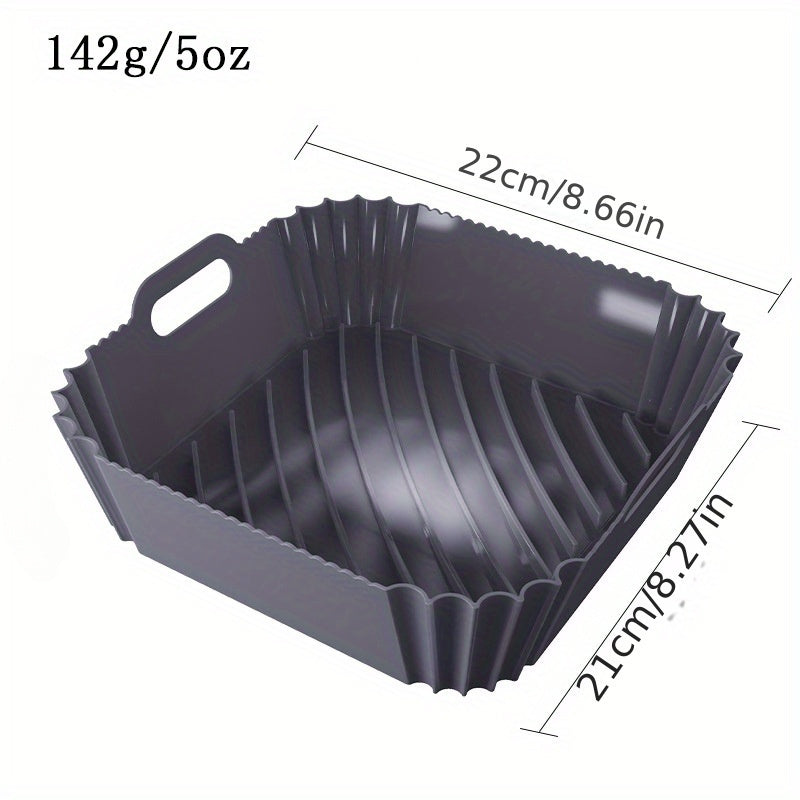 Revestimiento de Silicona Cuadrado Reutilizable de 9 Pulgadas para Freidora de Aire - Compatible con Hornos y Microondas de 6 a 9 Cuartos, Accesorio Esencial para Freidora de Aire, Inserto para Freidora de Aire