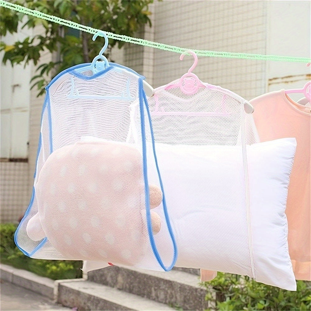 1/2 piezas de red multifuncional para secar ropa, bolsa de malla para almohadas y juguetes, cuidado de telas, ahorro de espacio y organización