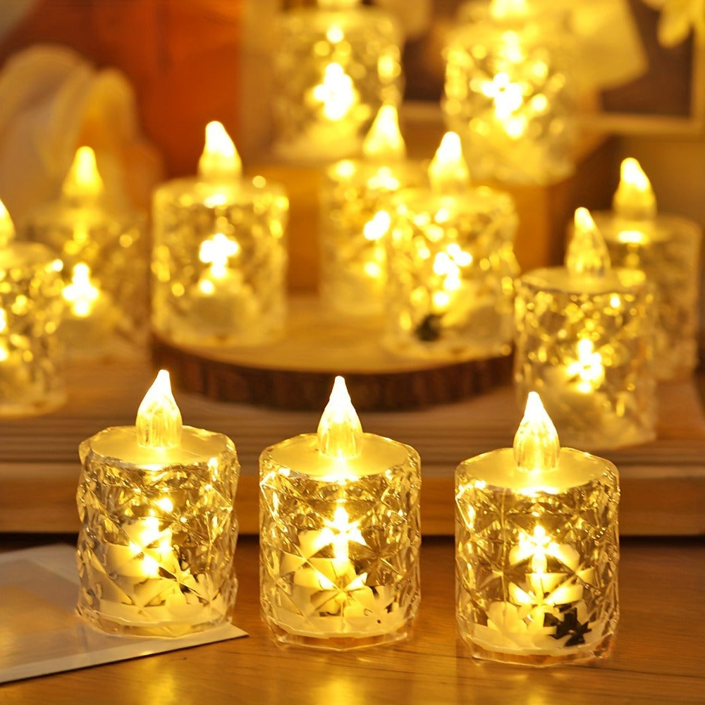3 velas LED con diseños recortados, operadas con batería, sin llama y controladas con interruptor, ideales para decoración interior/exterior, perfectas para cumpleaños, fiestas, bodas y San Valentín, incluye tamaños pequeño, mediano y grande