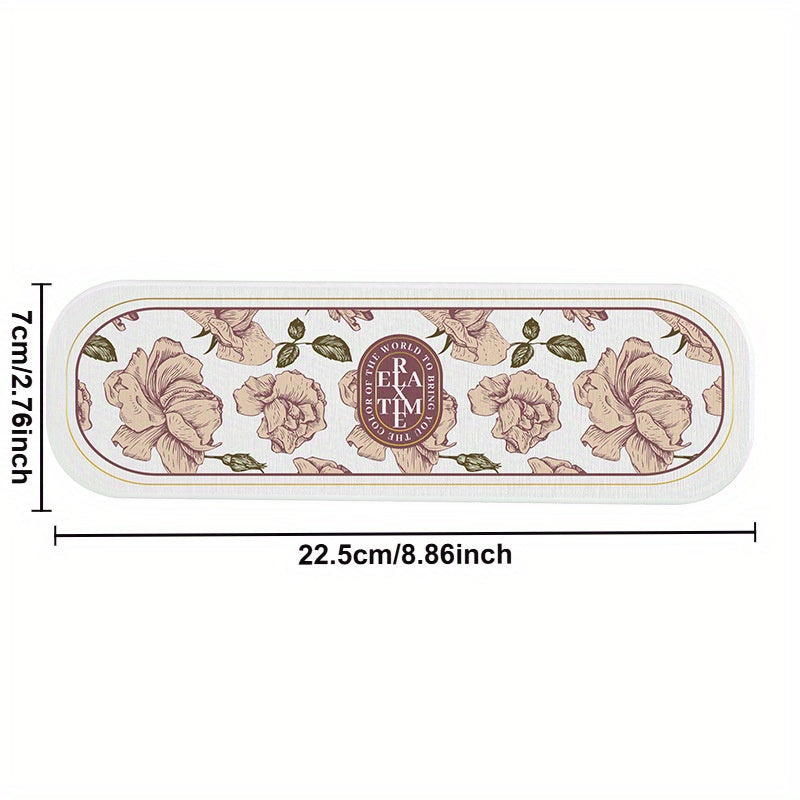 Alfombrilla de baño absorbente de gel de sílice: Soporte para cepillos de dientes y jabón para baño - 22,5 cm x 8,86 pulgadas
