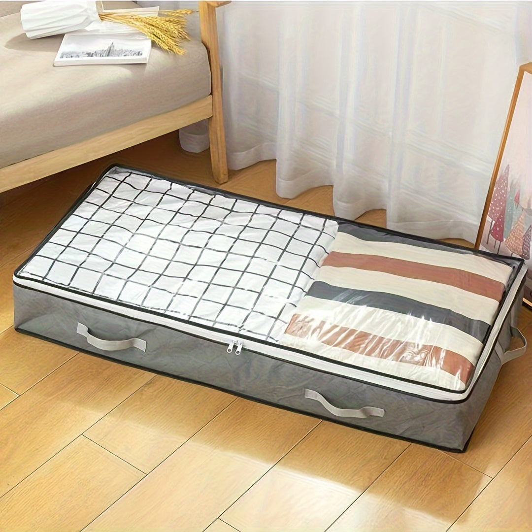 Bolsa de Almacenamiento de Gran Capacidad para Debajo de la Cama con Asas - Organizador Plegable de Tela No Tejida para Ropa y Edredones, Perfecto para el Dormitorio