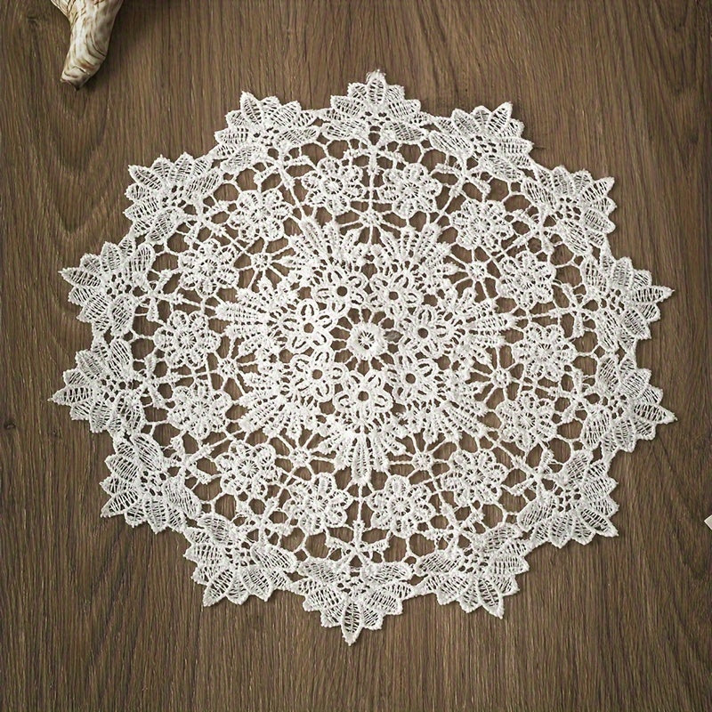Mantel de Estilo Vintage Chic para Mesas de TV - Perfecto para Decoración del Hogar, Regalo Ideal para Navidad, Halloween, Acción de Gracias | Poliéster Duradero, Blanco