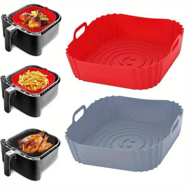 Revestimiento de Silicona Reutilizable para Freidora de Aire - Bandeja Antiadherente para Pizza y Pollo Frito, Accesorio Esencial de Cocina, Accesorios para Freidora de Aire