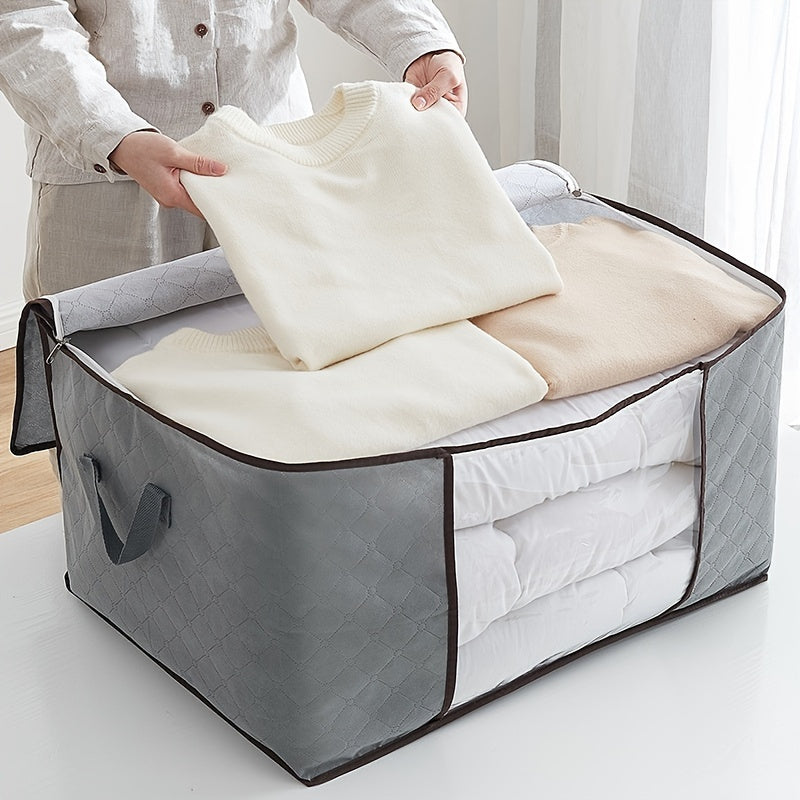 1pc Bolsa de Almacenamiento Extra Grande Plegable, Organizador de Mantas y Ropa de Cama, Cubo de Embalaje para Edredones y Ropa, Regalo de Navidad/Halloween