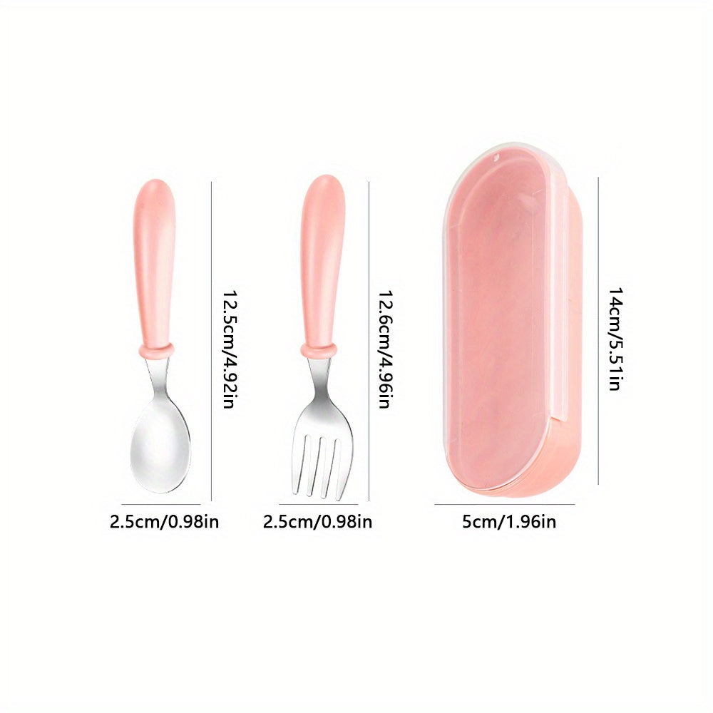 Set de cubiertos de acero inoxidable personalizado con estuche de almacenamiento - Cuchara y tenedor duraderos, ideal para fiestas y regalos de Pascua