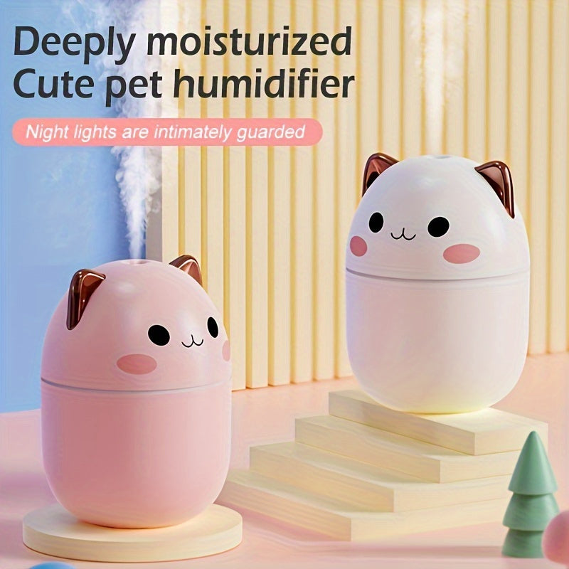Mini Humidificador de Agua Portátil, 8.45oz, Alimentado por USB, Forma de Gato Mono, Difusor de Aceite Esencial de Aromaterapia, Hecho de Material Abs, Tensión de Funcionamiento ≤36V, con Varios Tipos de Habitaciones, para Hogar y Coche