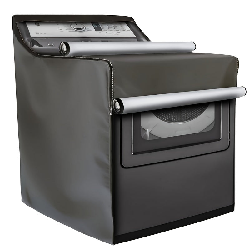 1/2 piezas de cubierta premium para lavadora y secadora - Tela gruesa de 210D duradera con 2 cremalleras, diseño conveniente, se adapta a la mayoría de las lavadoras/secadoras de carga superior o frontal, universal para todas las estaciones, a prueba de