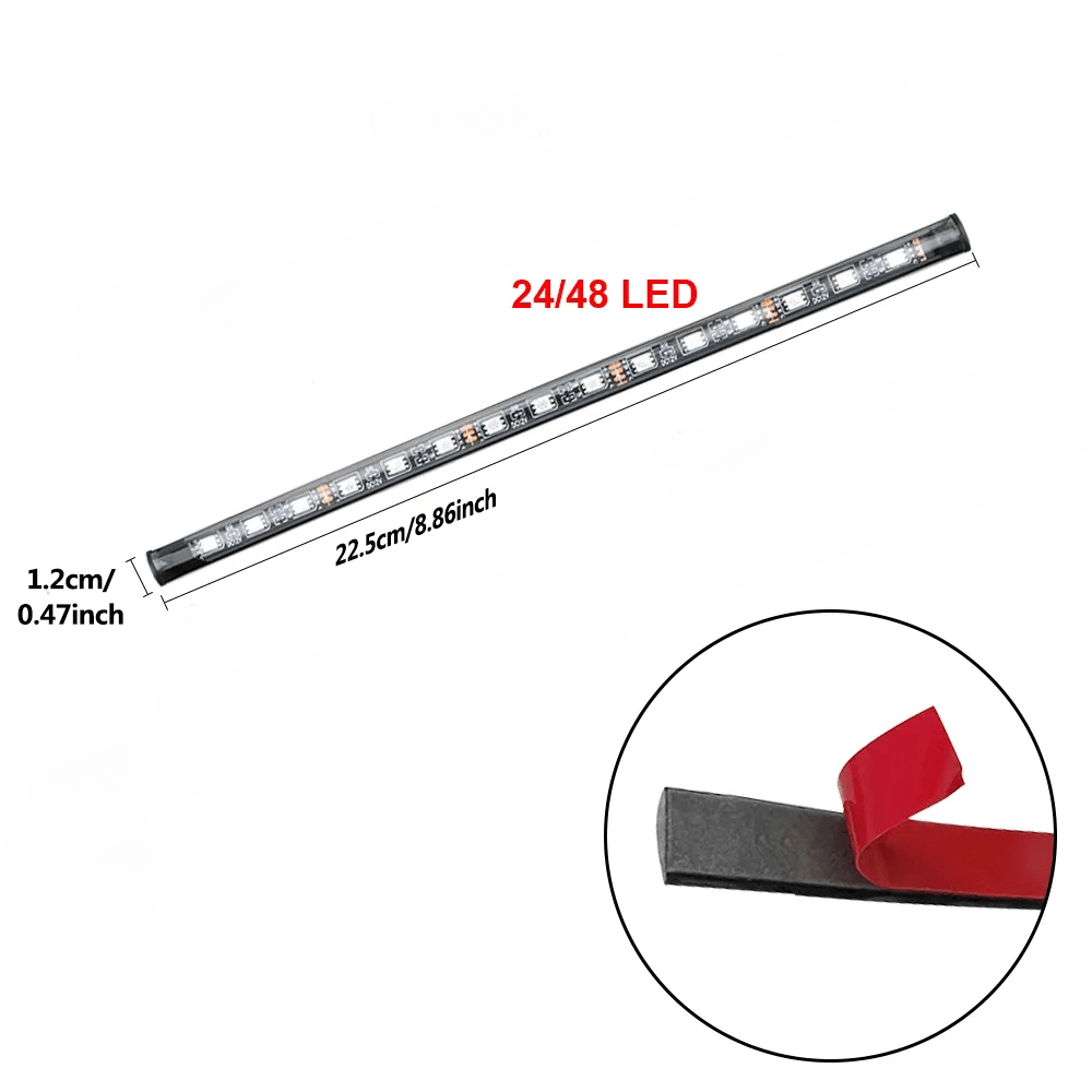 Tira de luces LED RGB universal para autos, lámparas de ambiente interior con 8 colores, accesorios decorativos para SUV 4x4 y vehículos todo terreno, sin batería