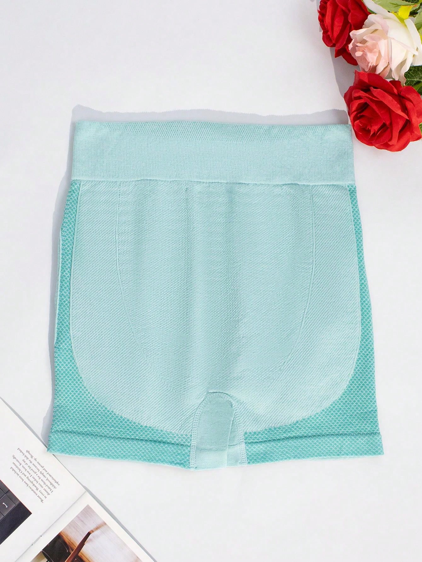 1 pieza shorts de yoga de cintura alta sin costuras amarillos, shorts comodos y transpirables con control de abdomen y levantamiento