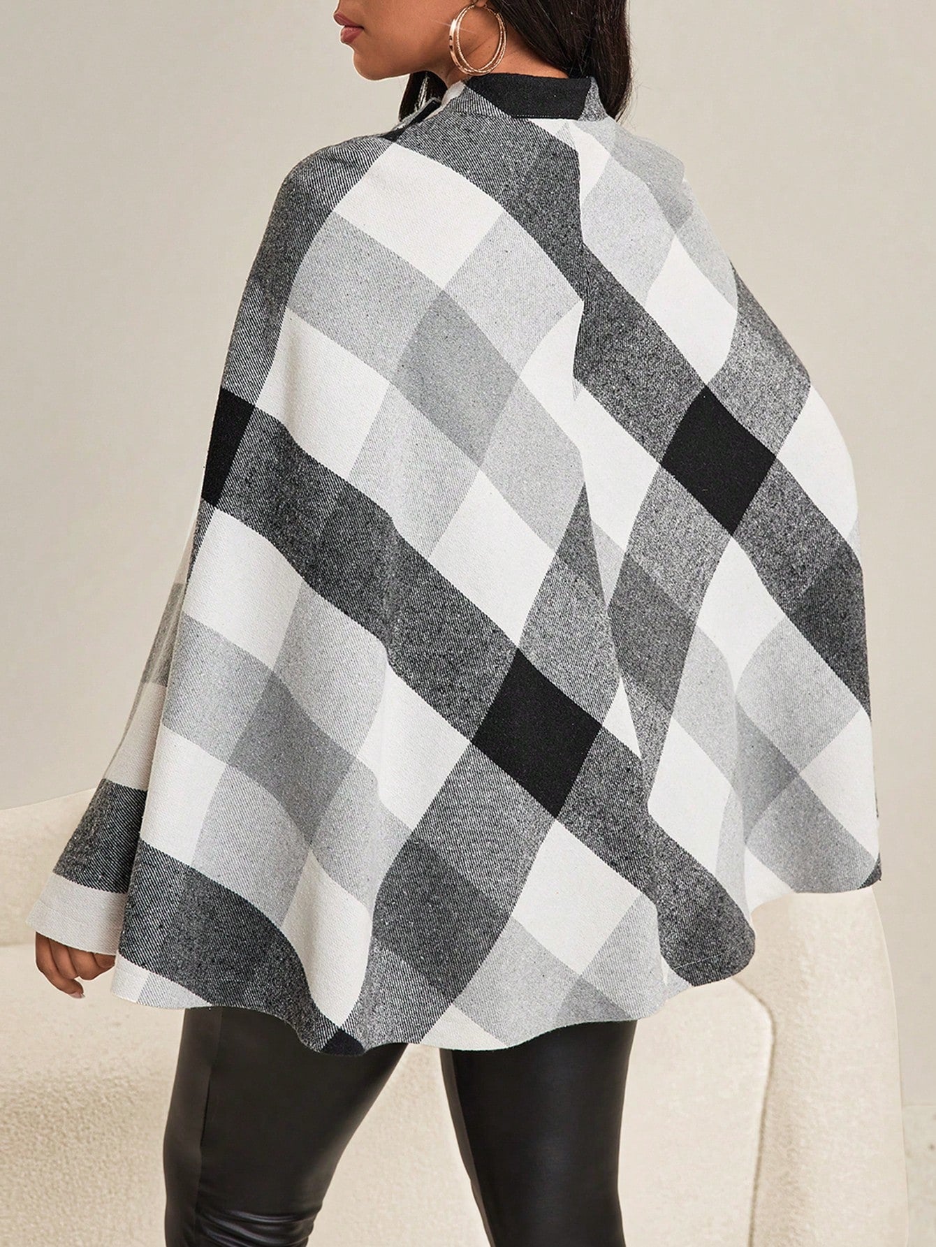 Lady abrigo de mujer de manga larga con cuello alto, botones dorados, estilo elegante para ocasiones casuales, de fiesta, boda, de oficina, en otono e invierno, en colores negro, blanco y gris, talla grande, nuevo.