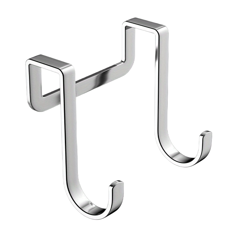 4pcs Ganchos Dobles de Acero Inoxidable - Antioxidantes, Fácil Instalación en Pared para Almacenamiento de Armarios de Cocina y Baño, Ganchos de Utilidad