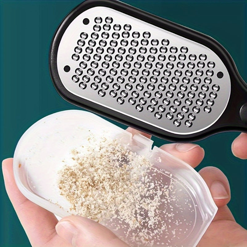 Limpiador de Pies de Acero Inoxidable | Mango Ergonómico | Herramienta Manuales para Pieles Suaves y Libres de Callosidades | Sin Electricidad ni Baterías | Raspa Duradera en Color Claro Beige | Ideal para Uso en Salón o Hogar