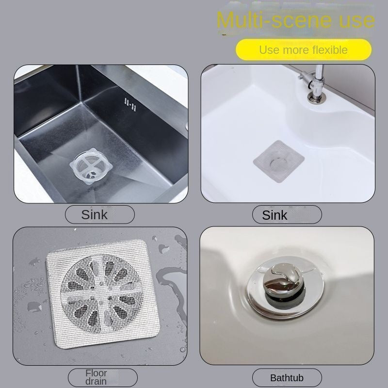 50pcs Trampa De Pelo Desechable, Cubierta De Filtro De Drenaje De Ducha Para Enchufe De Pelo, Pegatina De Pantalla De Filtro De Fregadero De Piso, Enchufe De Pelo Para Bañera De Baño