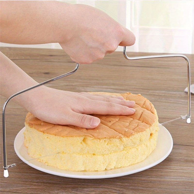 Cortador de pastel de acero inoxidable versátil para lograr rebanadas uniformes - Perfecto para decoración de pasteles en casa y repostería - Disponible en opciones de línea única o doble