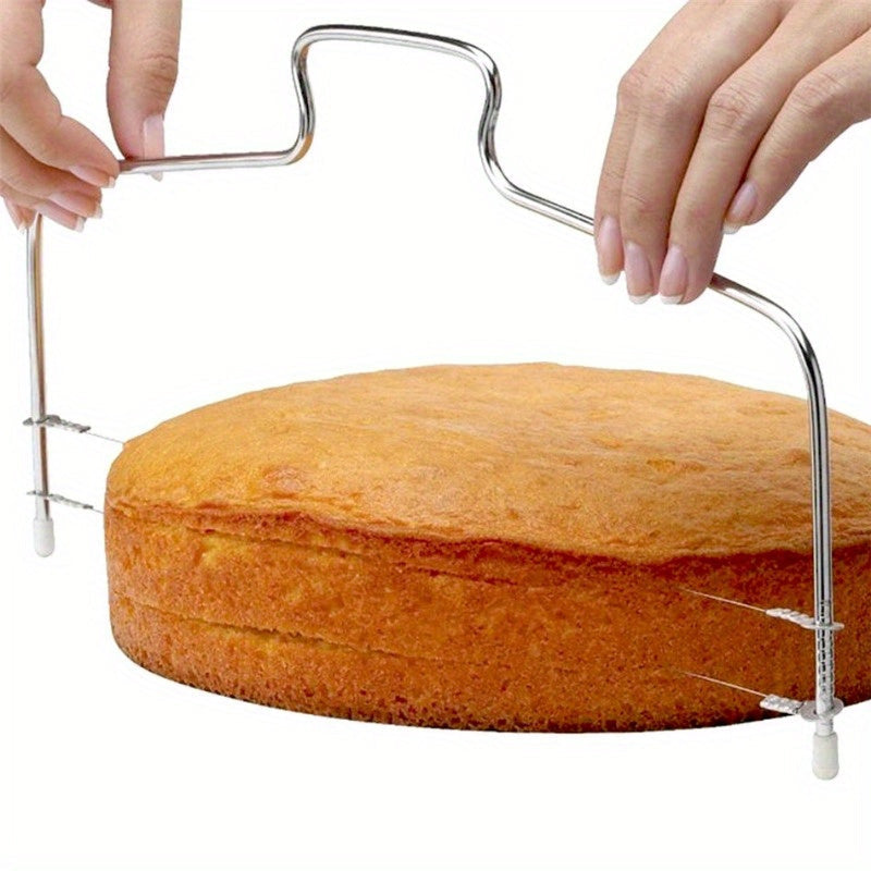 Cortador de pastel de acero inoxidable versátil para lograr rebanadas uniformes - Perfecto para decoración de pasteles en casa y repostería - Disponible en opciones de línea única o doble