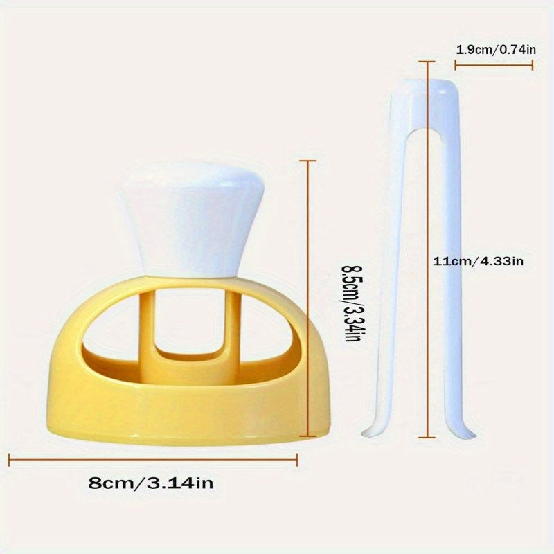 2 piezas de kit de fabricación de donas DIY - Molde de plástico PP no adherente con cuchara y pinzas, herramienta de cocina fácil de usar para donas caseras, suministros para fabricar donas, esenciales para hornear, diseño juguetón, plástico duradero