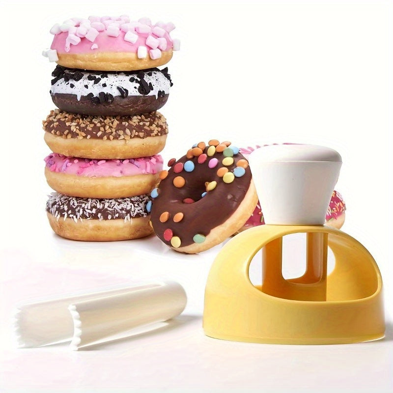 2 piezas, kit universal para hacer donas DIY, PP, antiadherente, máquina cortadora de donas de plástico con molde y pinzas, utensilios para cocina familiar, fácil de usar, herramienta para hornear donas, para RV.