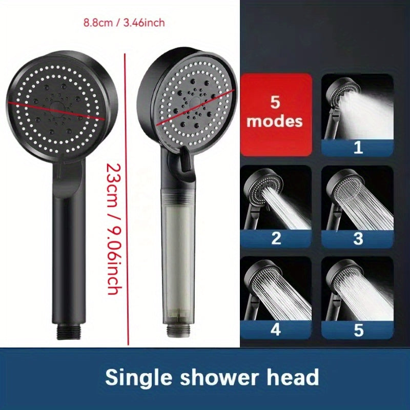 Cabezales de ducha multifunción de 5 modos, alta presión, potentes accesorios de lavado para filtrar agua, cabezales de ducha de mano ajustables de 5 velocidades, múltiples experiencias de ducha