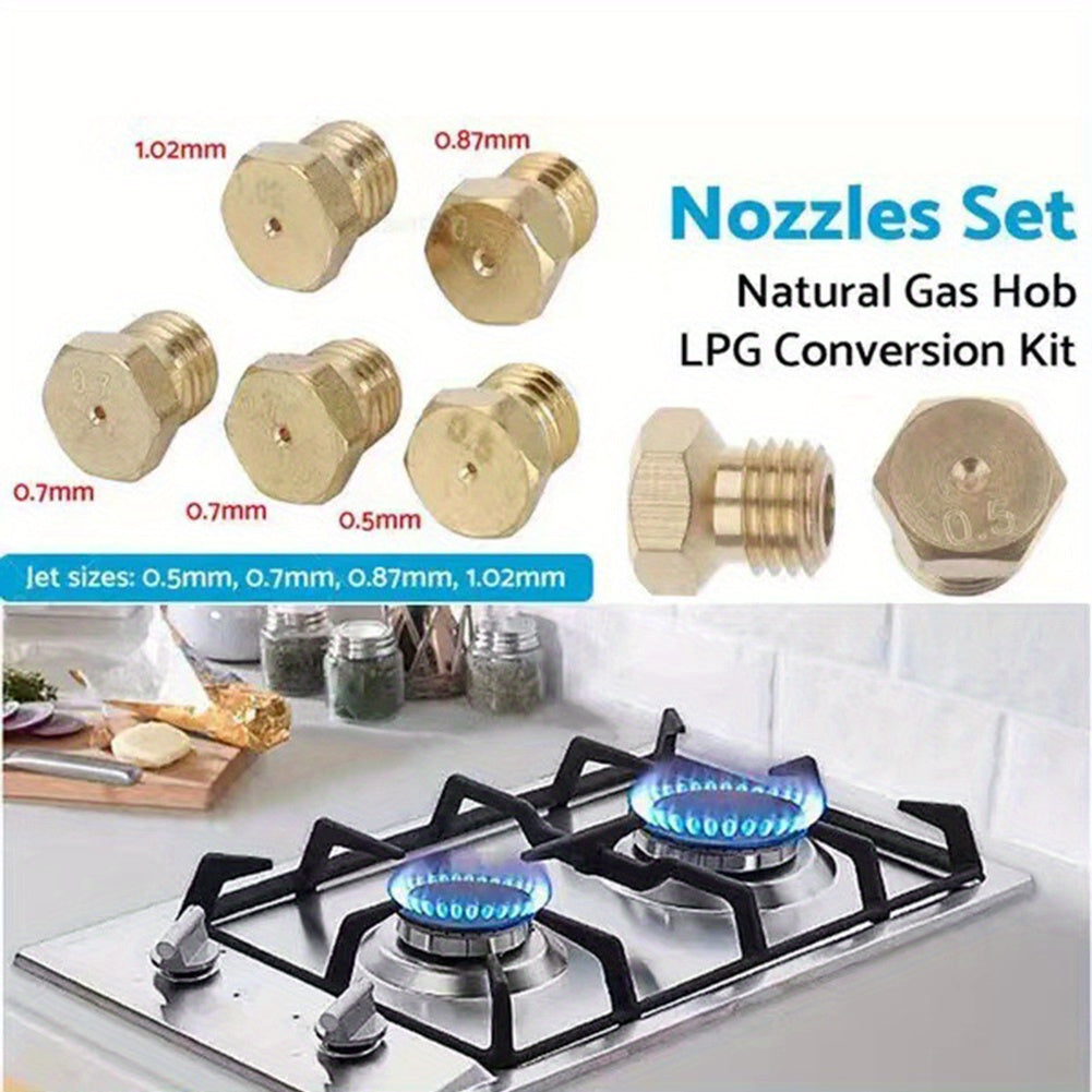 Kit de Boquillas para Estufa de Gas de 5 Piezas 0.5/0.7/0.7/0.87/1.02mm para Repuestos de Estufas de Gas Comerciales