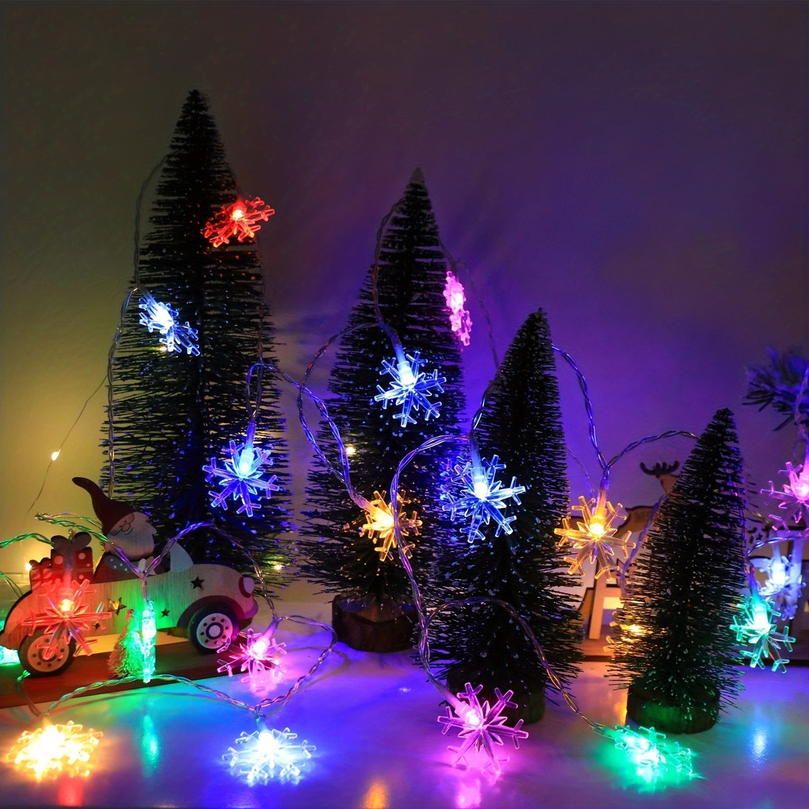 Luces de Cuerda con Forma de Copo de Nieve, Funcionan con Pilas, para Interiores, Fiestas, Bodas y Decoraciones Navideñas, Luces de Hadas para Sala de Estar, Pasillo, Dormitorio, Barandilla de Escalera, Árbol de Navidad, Fiesta de Año Nuevo, Bodas, Decor
