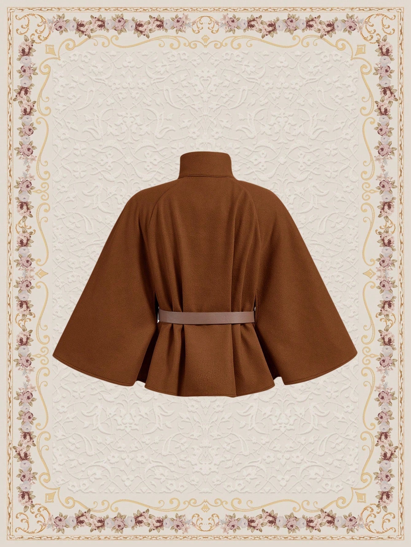 Vintamour abrigo capa elegante con cuello de pie de unicolor para mujer, para otono/invierno