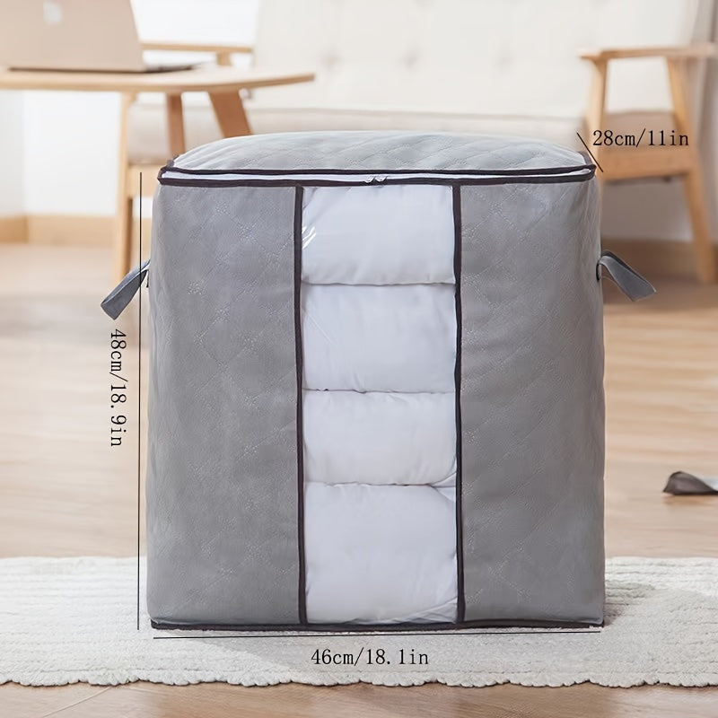 Bolsa de almacenamiento para viajes, práctica bolsa protectora para ropa, 1 pieza extra grande en gris, bolsa para edredones y cobijas, resistente, organizador plegable con cierre de cremallera, para guardar debajo de la cama o en el armario, fabricada e