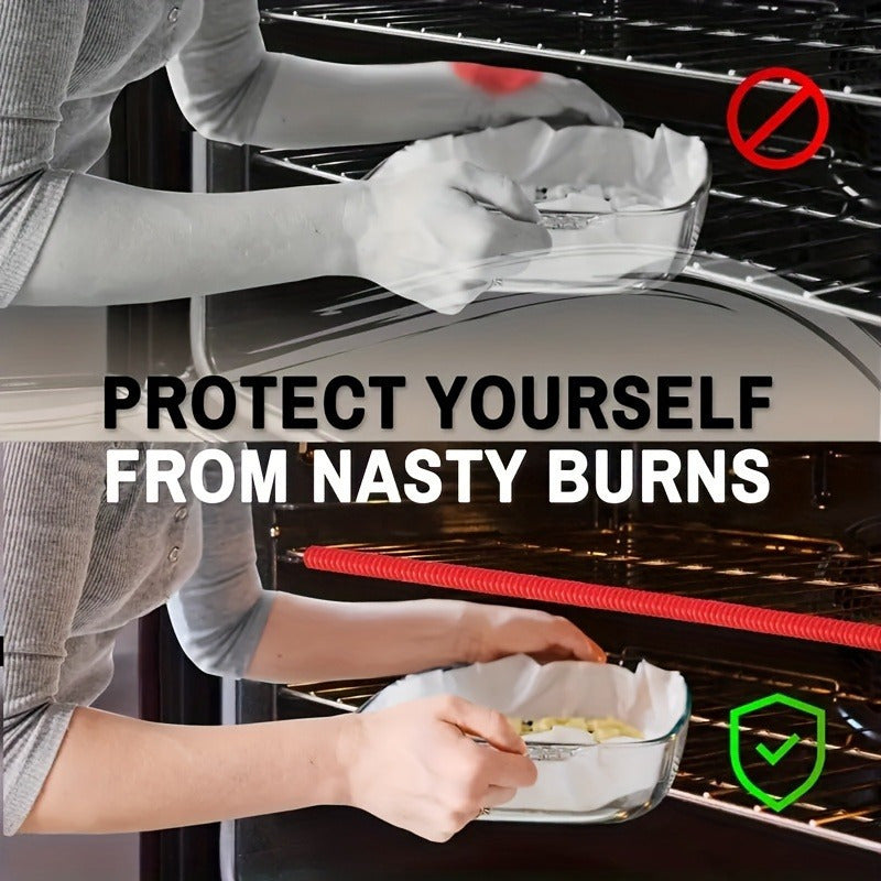 4pcs Protectores de Rejilla de Horno de Silicona - Tiras de Aislamiento Térmico Ajustables, Protectores de Seguridad Anti-Escaldaduras para Uso en Cocina